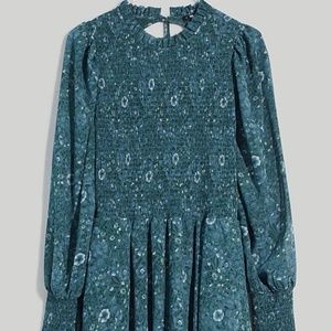 Madewell Crinkle Georgette Lucie Tie-Back Midi Dress in Woodland Floral